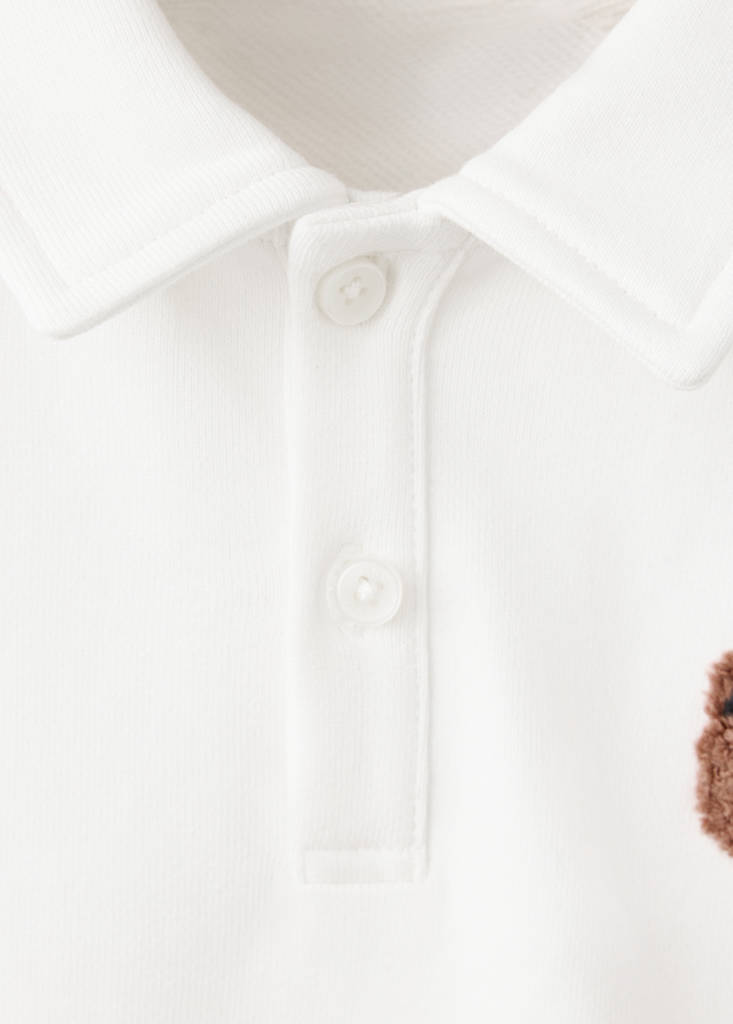 Relaxed-fit polo sweatshirt — White