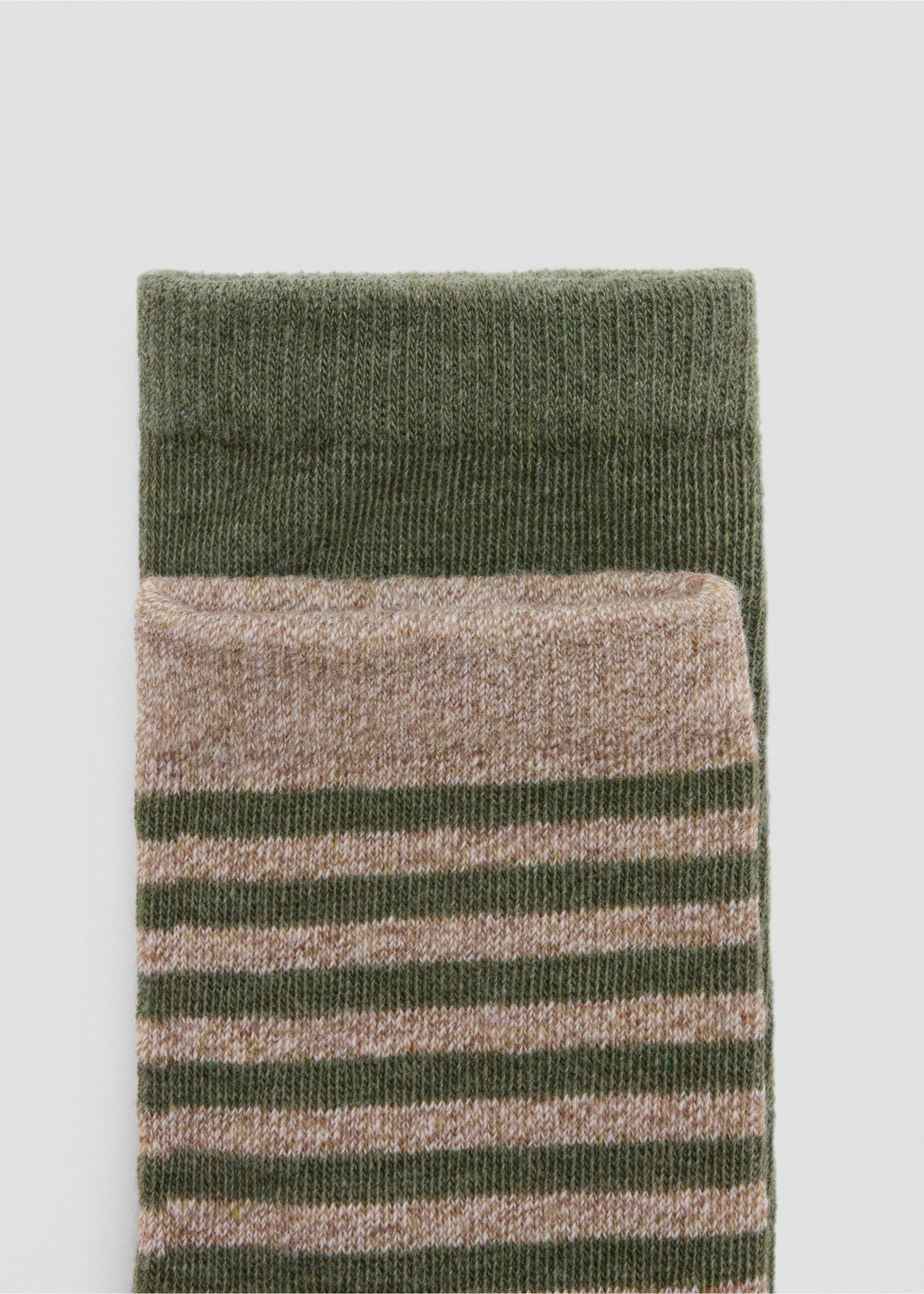 Pack 2 paires de chaussettes côtelées - Verso de l’article, Vert forêt. Ref: 37014793-00.