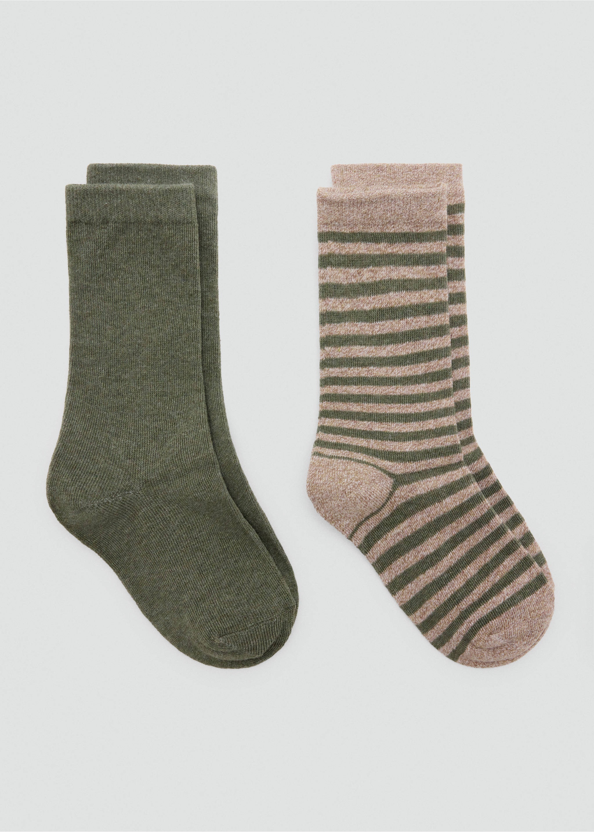 Pack 2 paires de chaussettes côtelées - Article sans modèle, Vert forêt. Ref: 37014793-00.