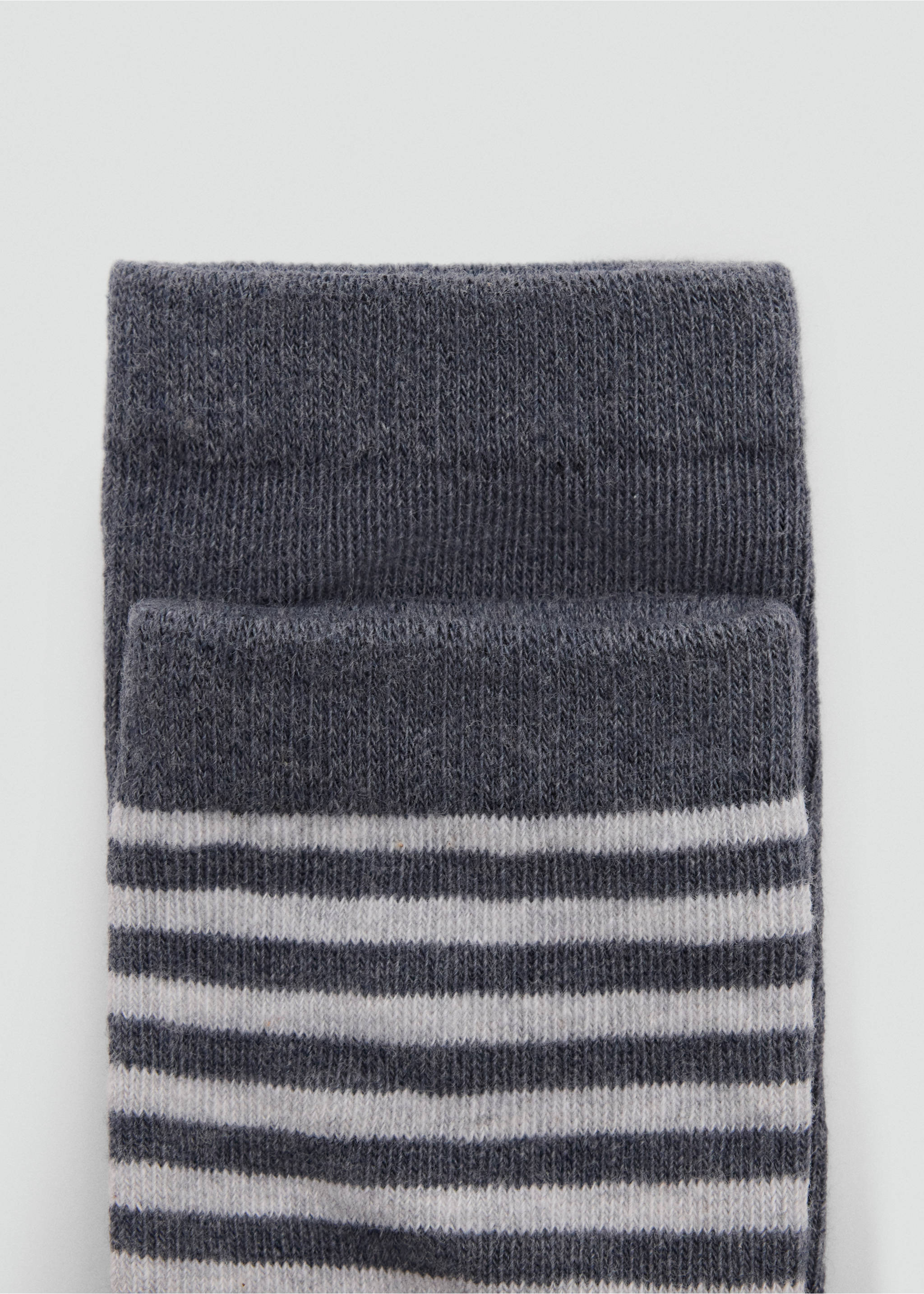 Pack 2 paires de chaussettes côtelées - Verso de l’article, Bleu pétrole. Ref: 37014793-00.