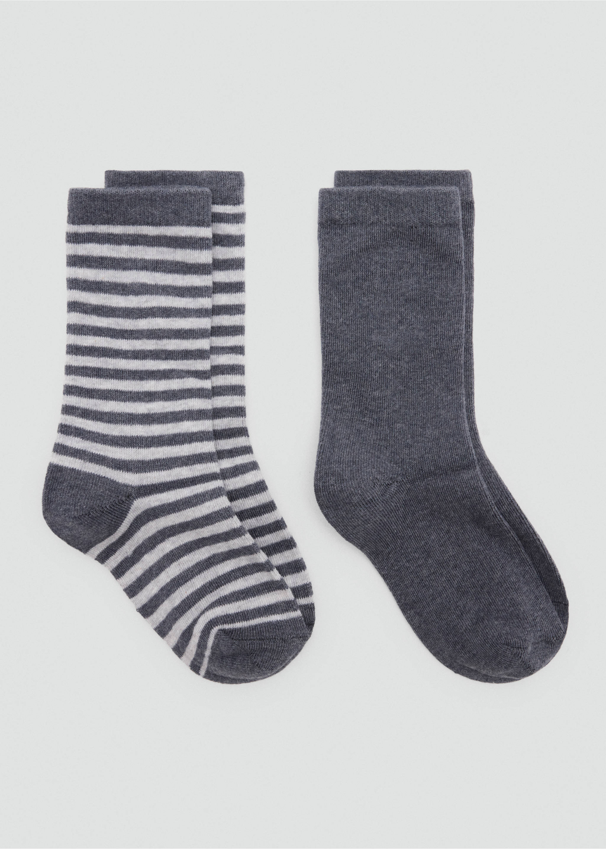 Pack 2 paires de chaussettes côtelées - Article sans modèle, Bleu pétrole. Ref: 37014793-00.