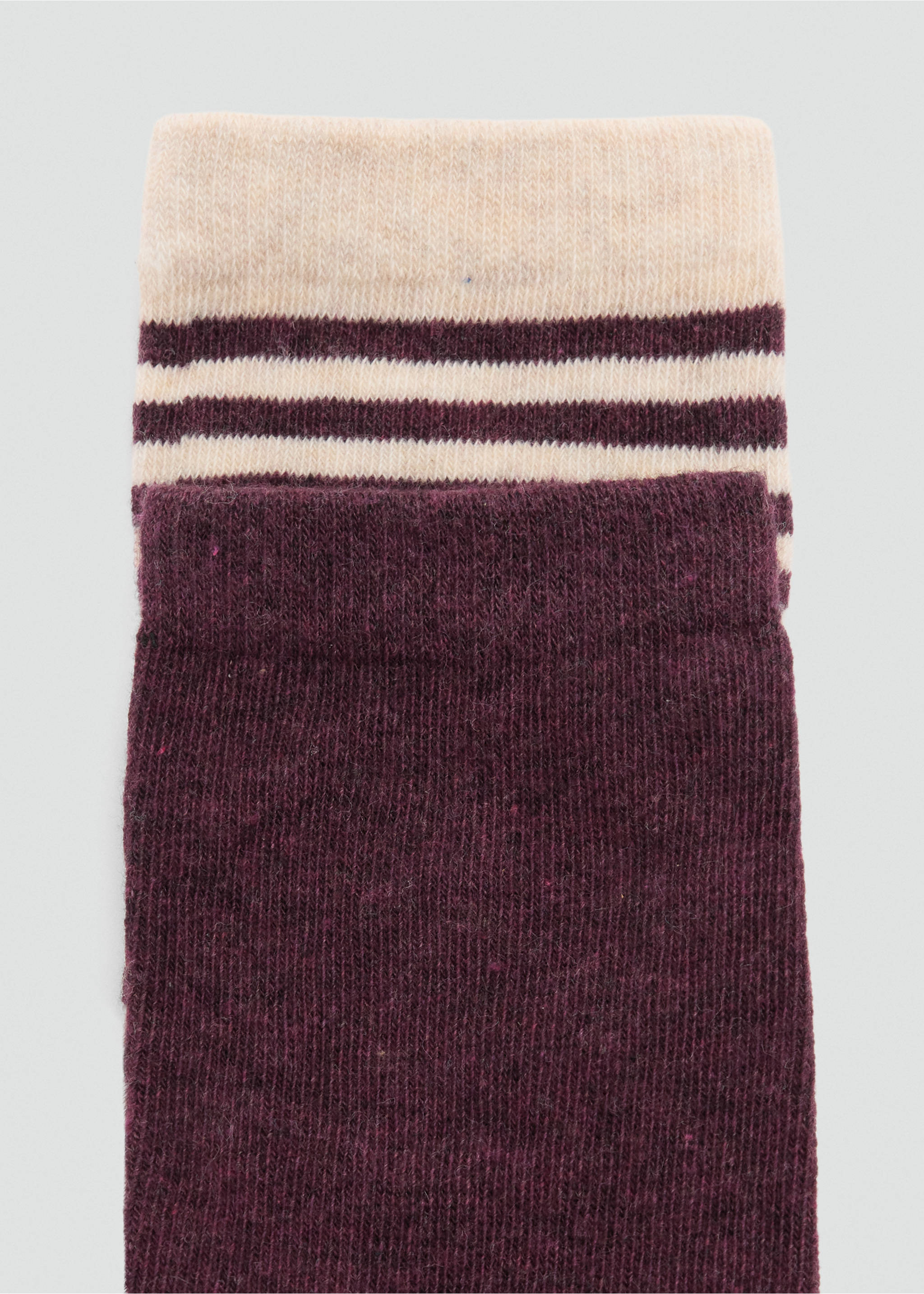 Pack 2 paires de chaussettes côtelées - Verso de l’article, Grenat. Ref: 37014793-00.