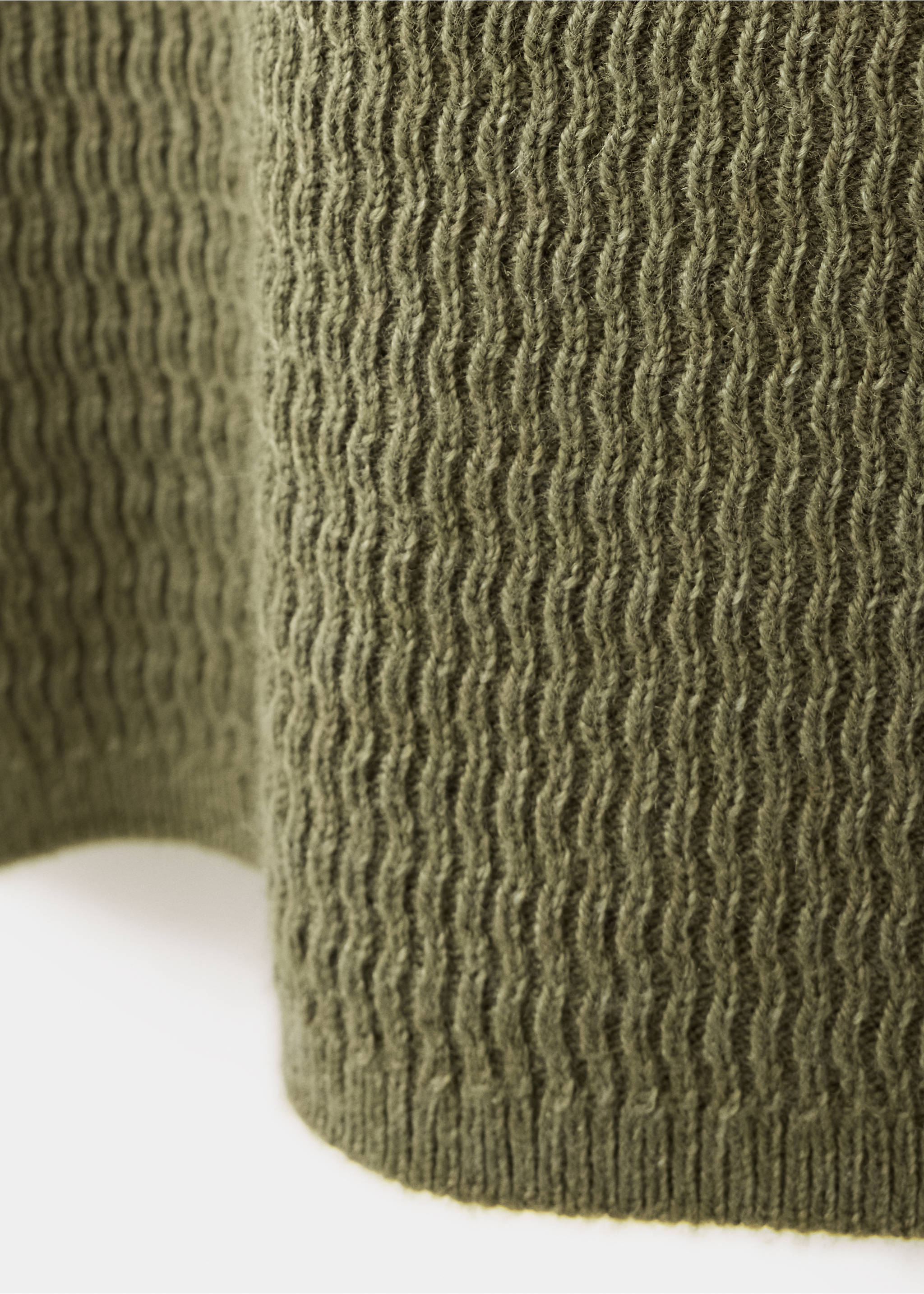 Jersey canalé escote asimétrico - Detalle del artículo 0, Khaki. Ref: 37014795-00.