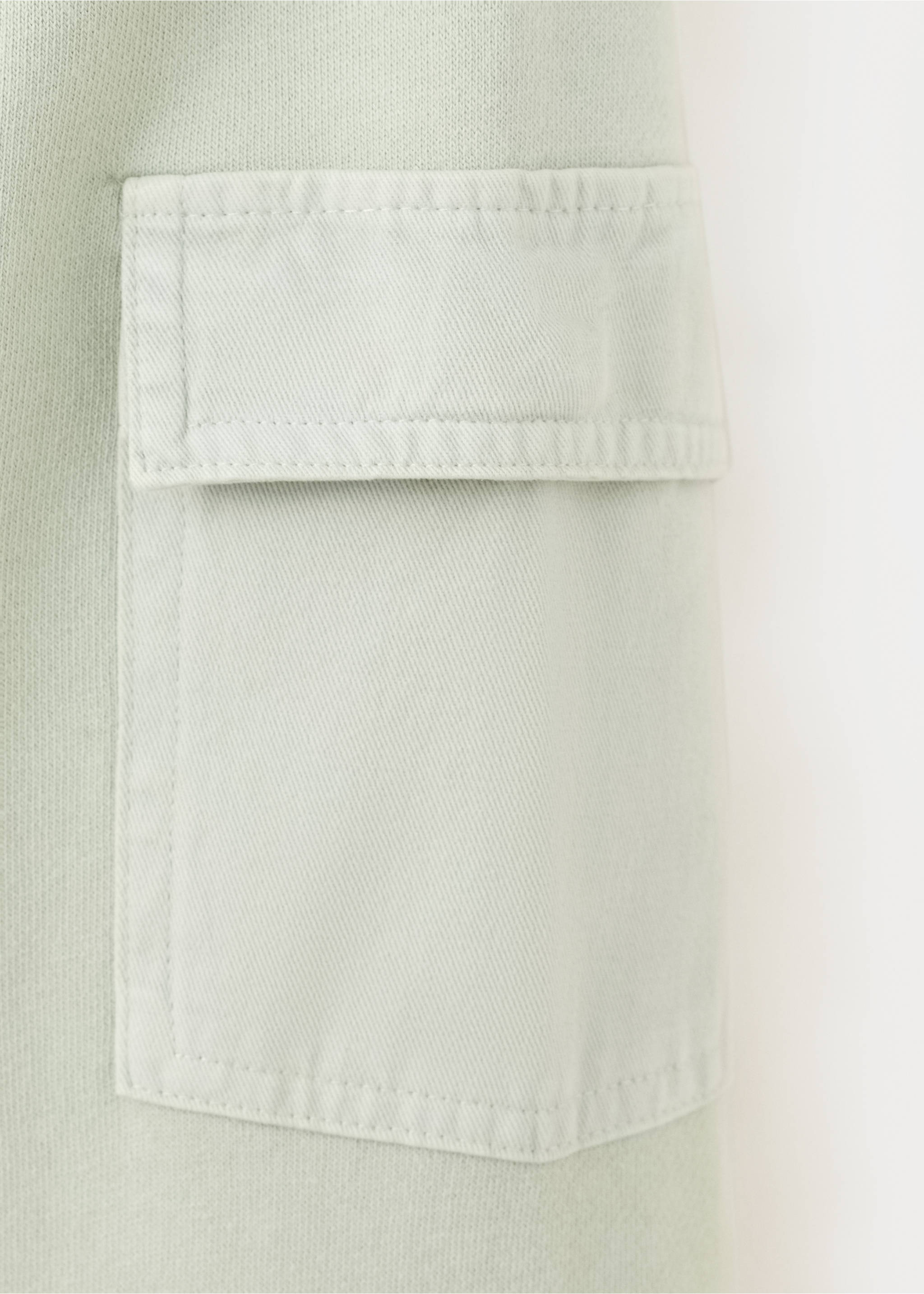 Cotton cargo sweatshirt - Details of the article 8, Mint Green. Ref: 37014796-00.