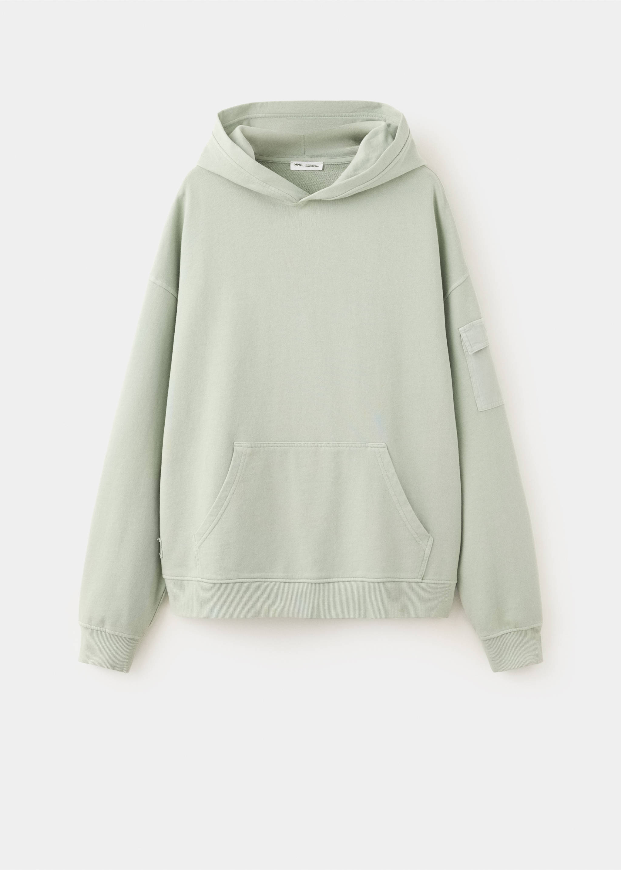 Cotton cargo sweatshirt - Article without model, Mint Green. Ref: 37014796-00.