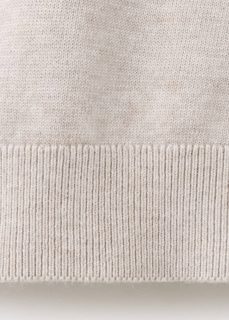 Short-sleeved knitted sweater — Sand