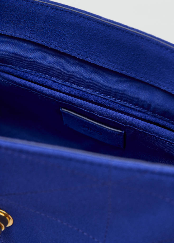 Small leather chain shoulder bag — Vibrant blue