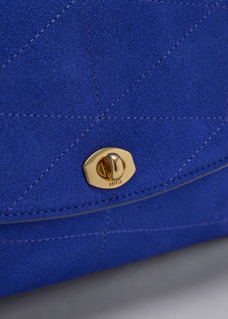 Small leather chain shoulder bag — Vibrant blue