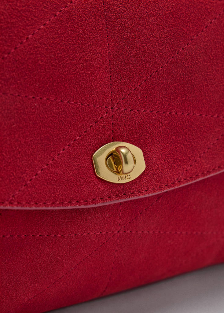 Small leather chain shoulder bag — Red