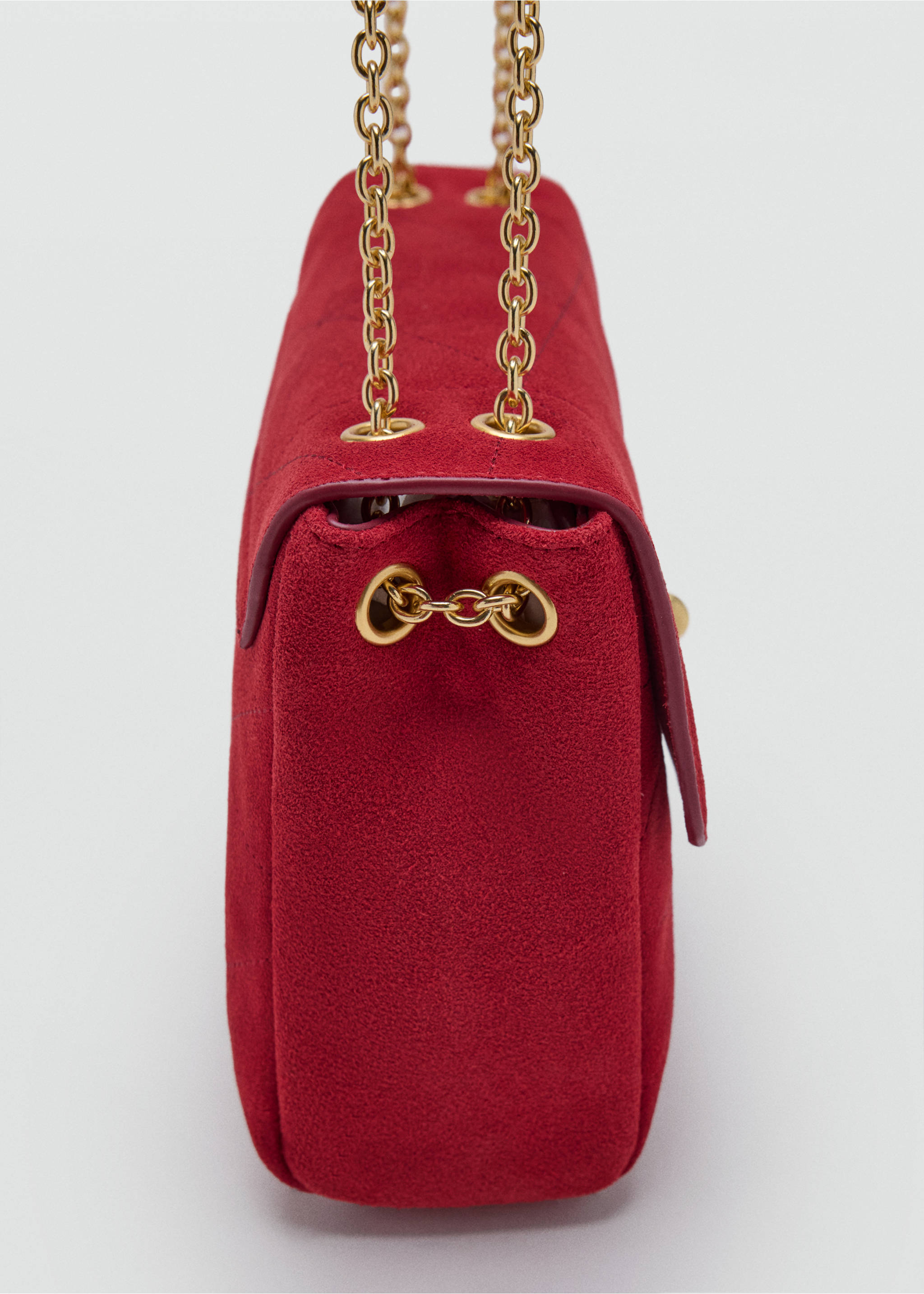 Small leather chain shoulder bag - Details of the article 3, Red. Ref: 37014799-00.