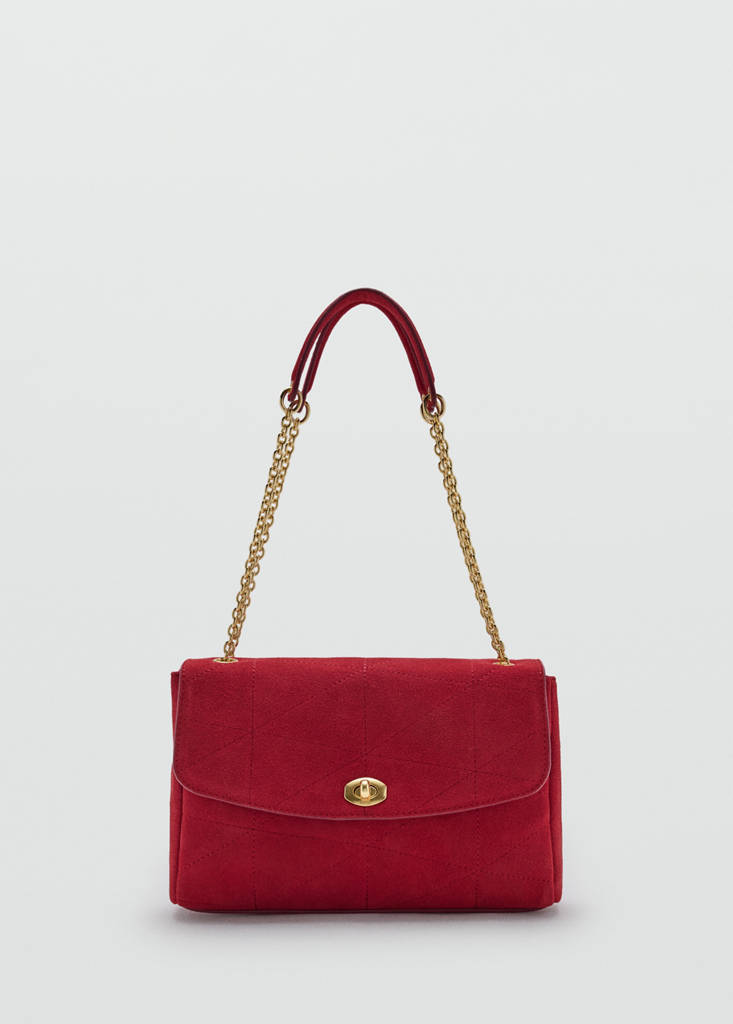 Small leather chain shoulder bag — Red