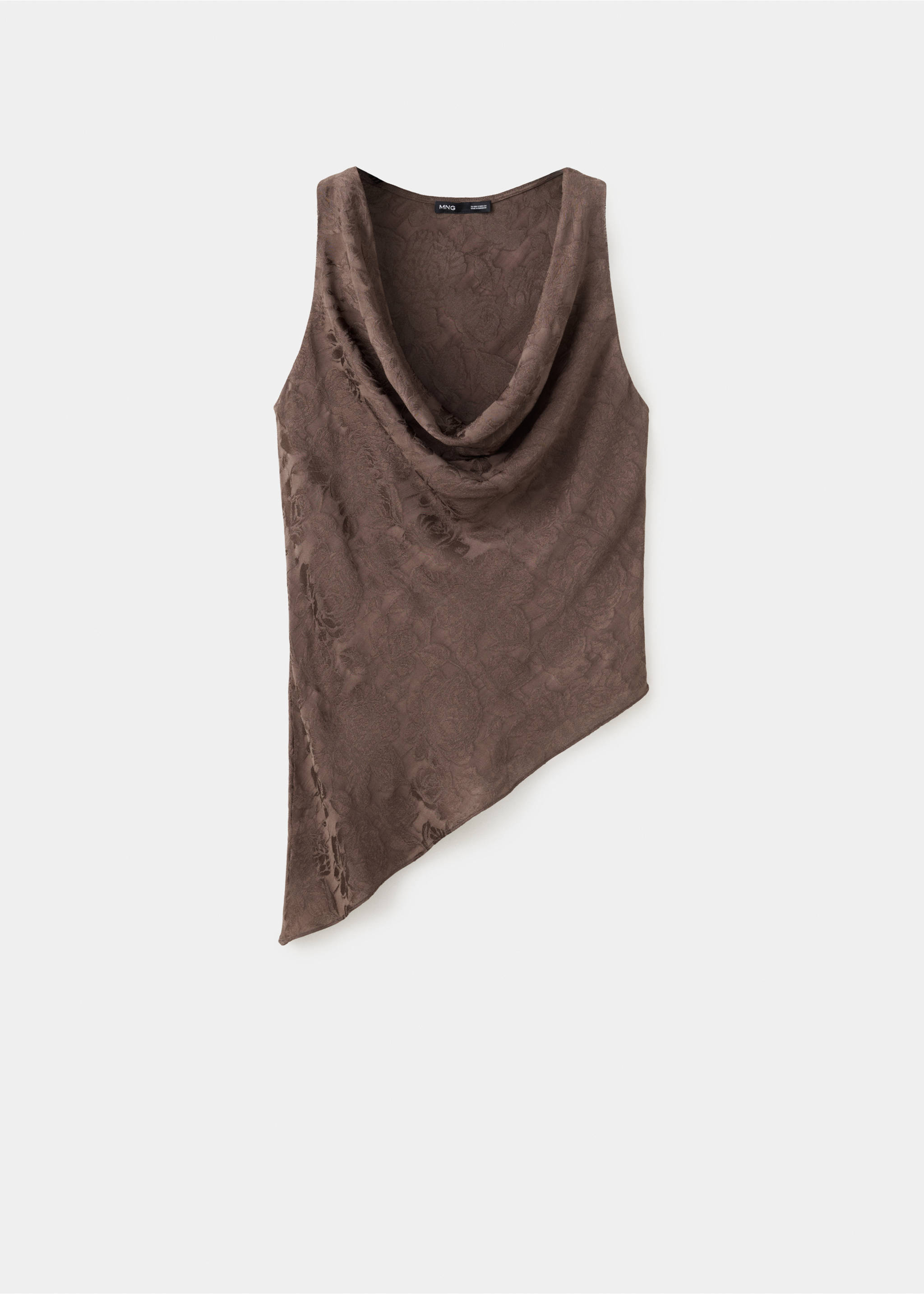 Asymmetric devoré top - Изделие без модели, Коричневый. Ref: 37014800-00.
