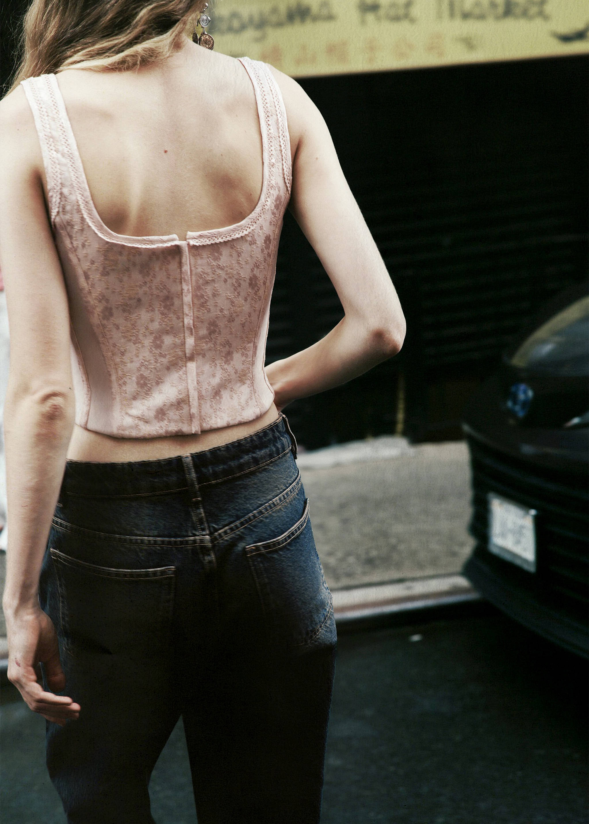 Top style corset jacquard - Verso de l’article