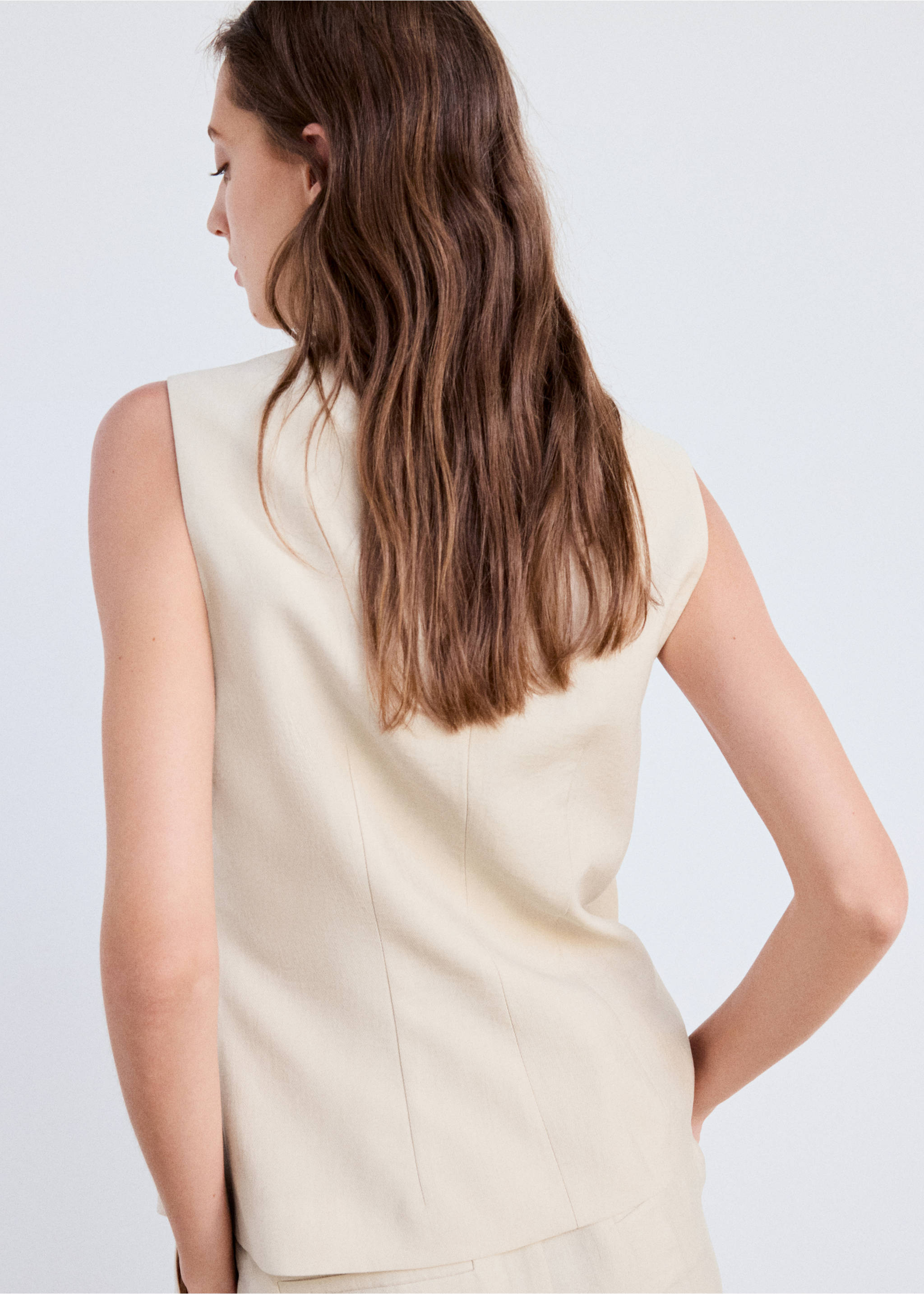Lyocell neck scarf top - Reverse of the article, Light/Pastel Grey. Ref: 37014803-00.