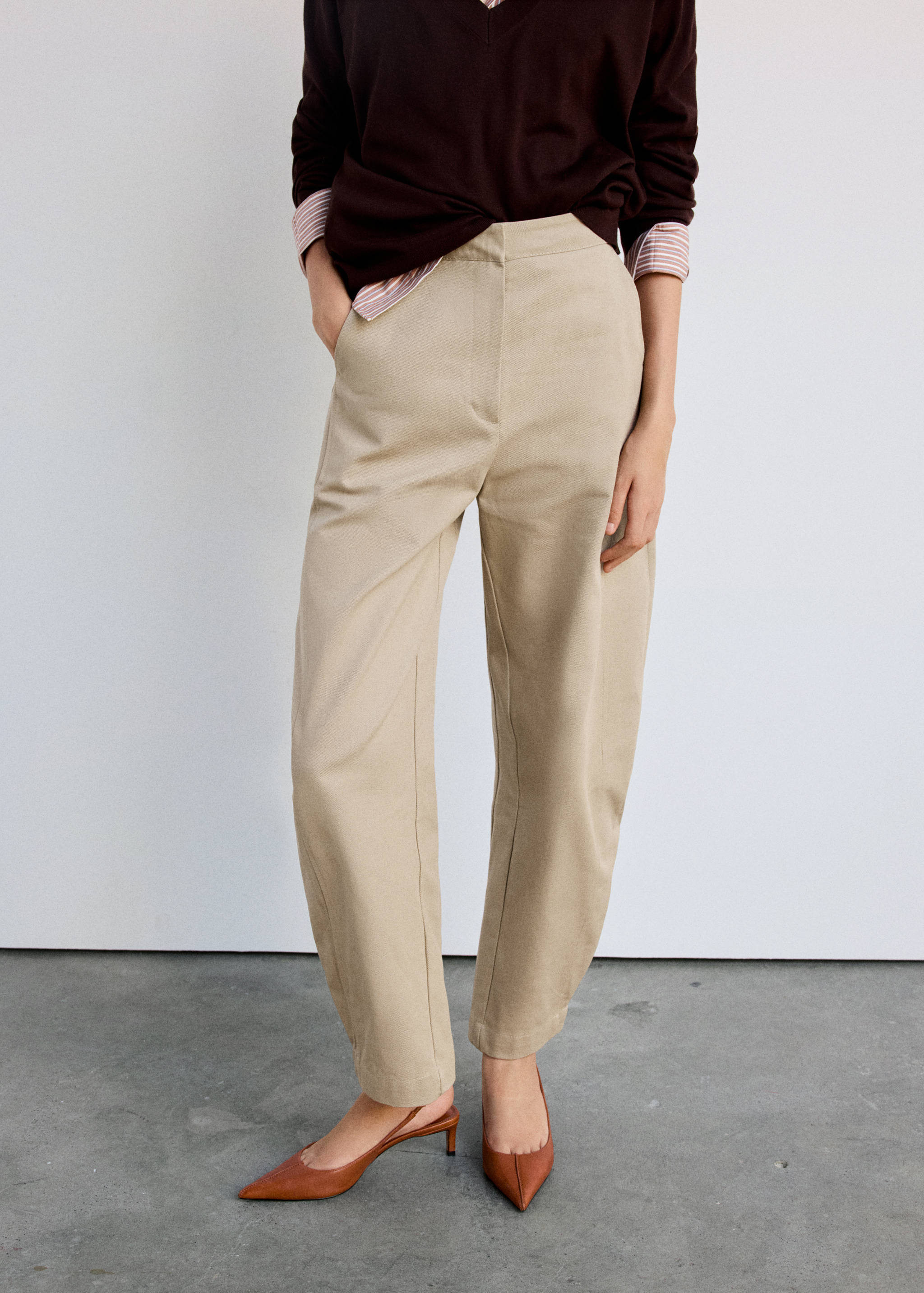 Pantalons bombatxos pinces - Pla mig