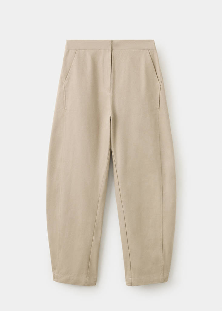 Pleated baggy trousers — Brown