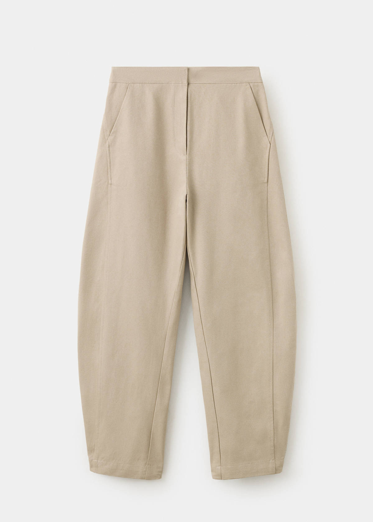 Balloon cotton trousers — Brown