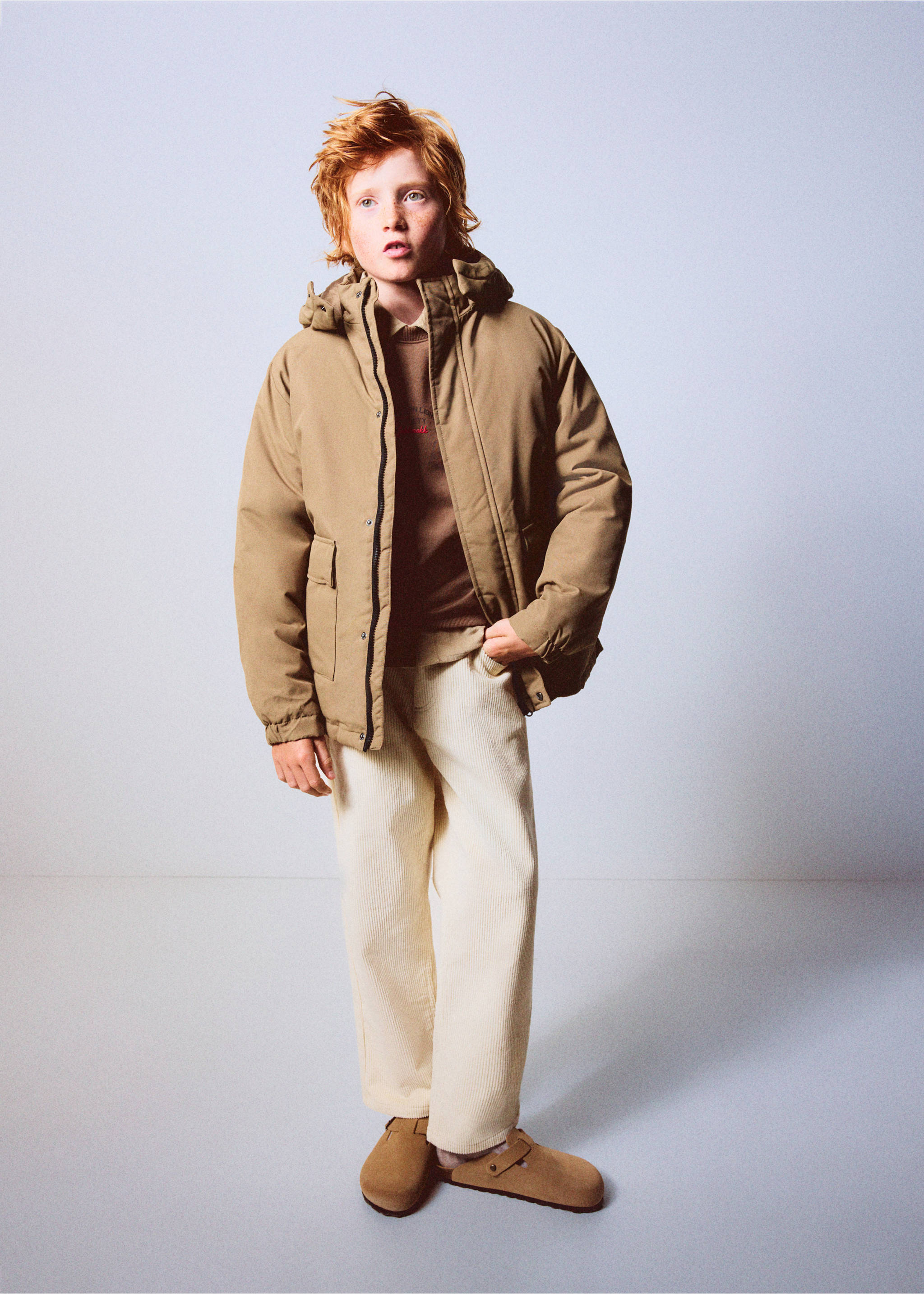 Oversized hooded anorak - General plane, Medium Brown. Ref: 37015152-00.