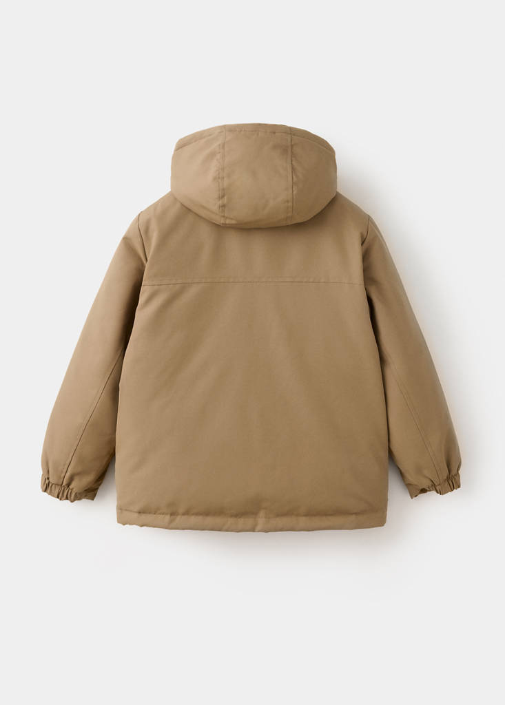 Oversized hooded anorak — Medium Brown