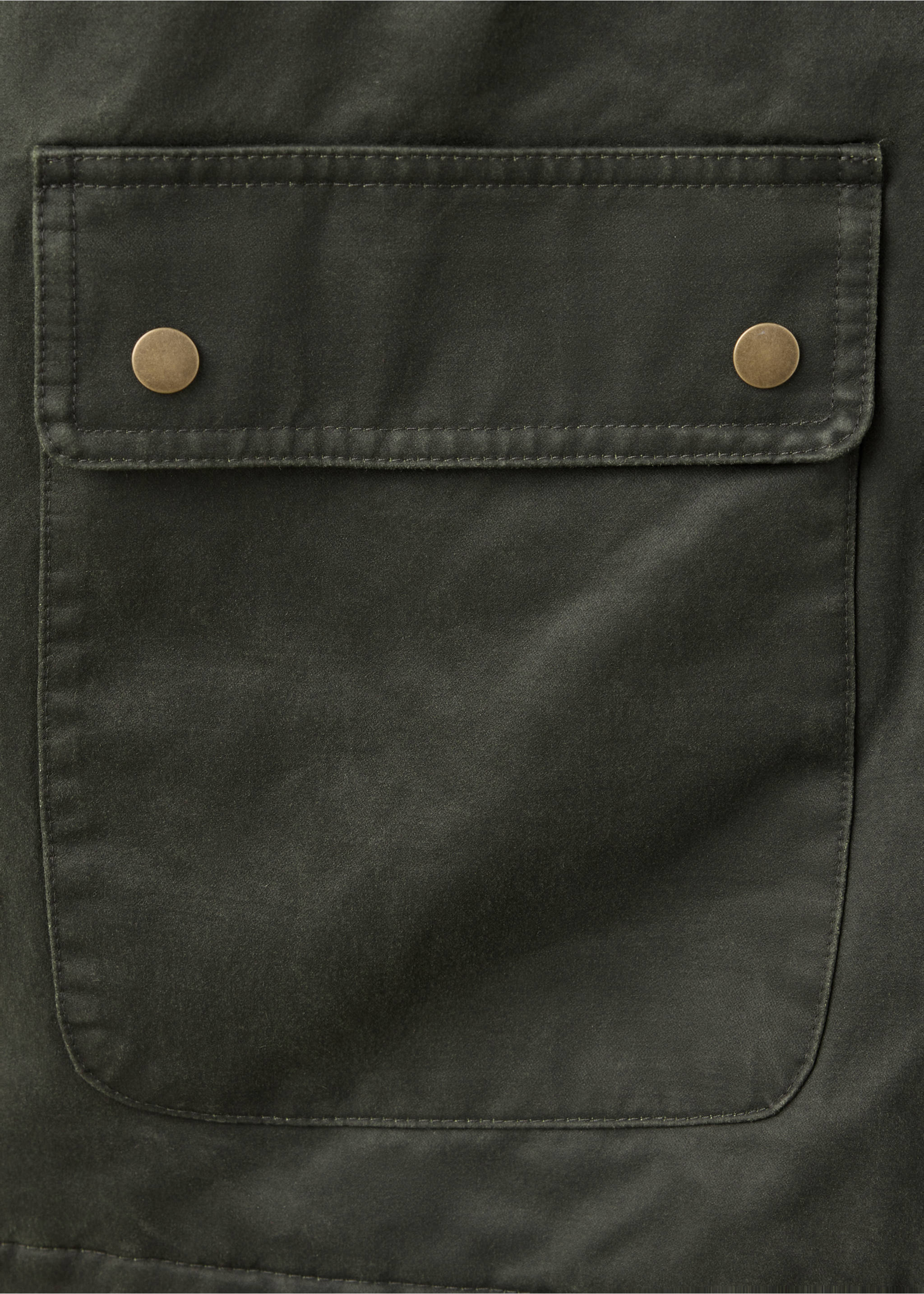 Cotton parka with corduroy collar - Details of the article 0, Medium Green. Ref: 37015154-00.