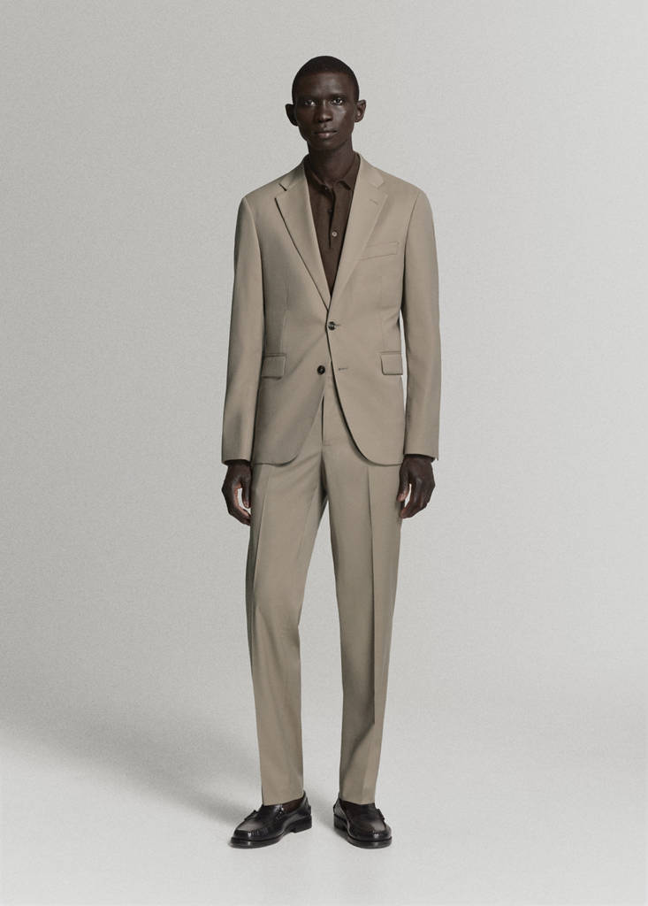 Milan slim-fit suit jacket — Mink Grey