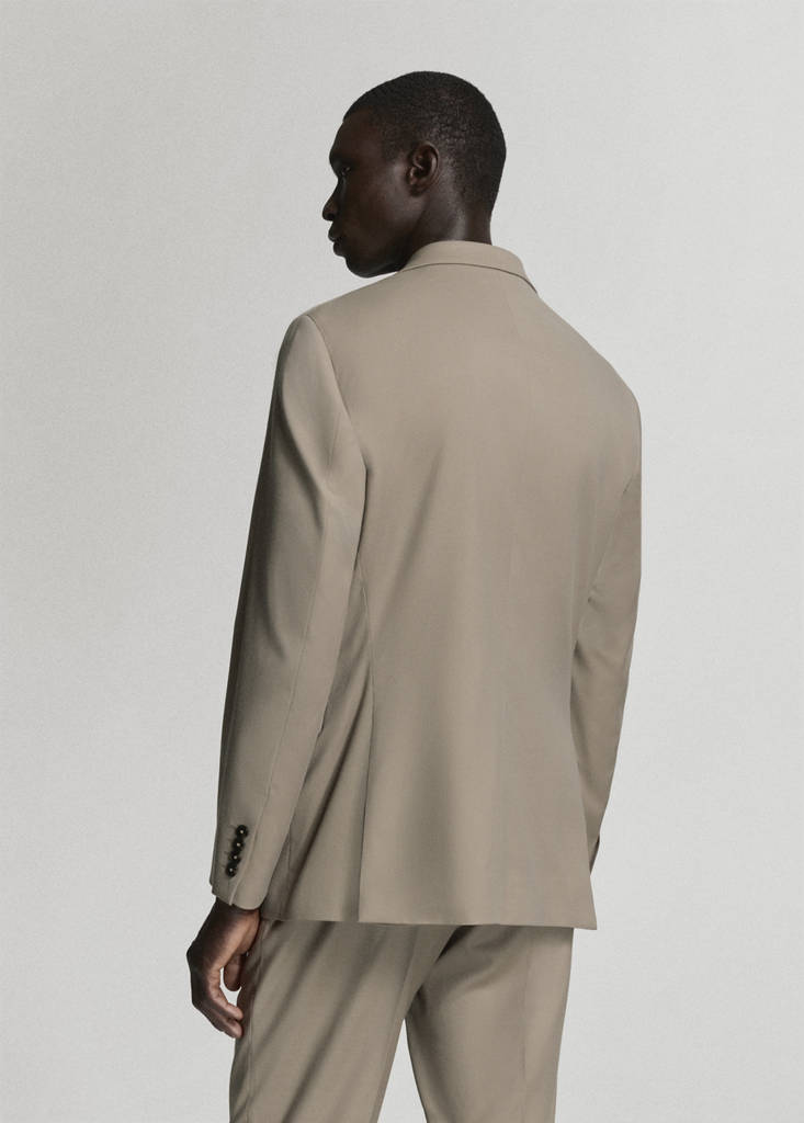 Milan slim-fit suit jacket — Mink Grey