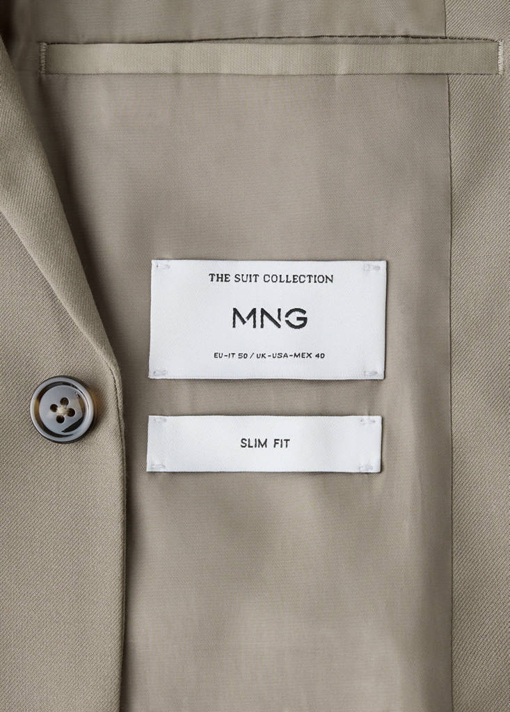 Milan slim-fit suit jacket — Mink Grey