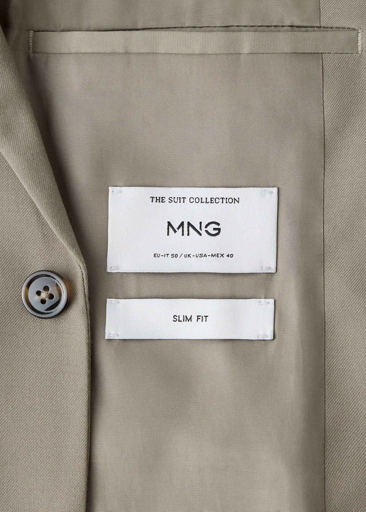 Milan slim-fit suit jacket — Mink Grey