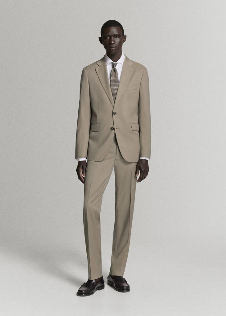 Milan slim-fit suit jacket — Mink Grey