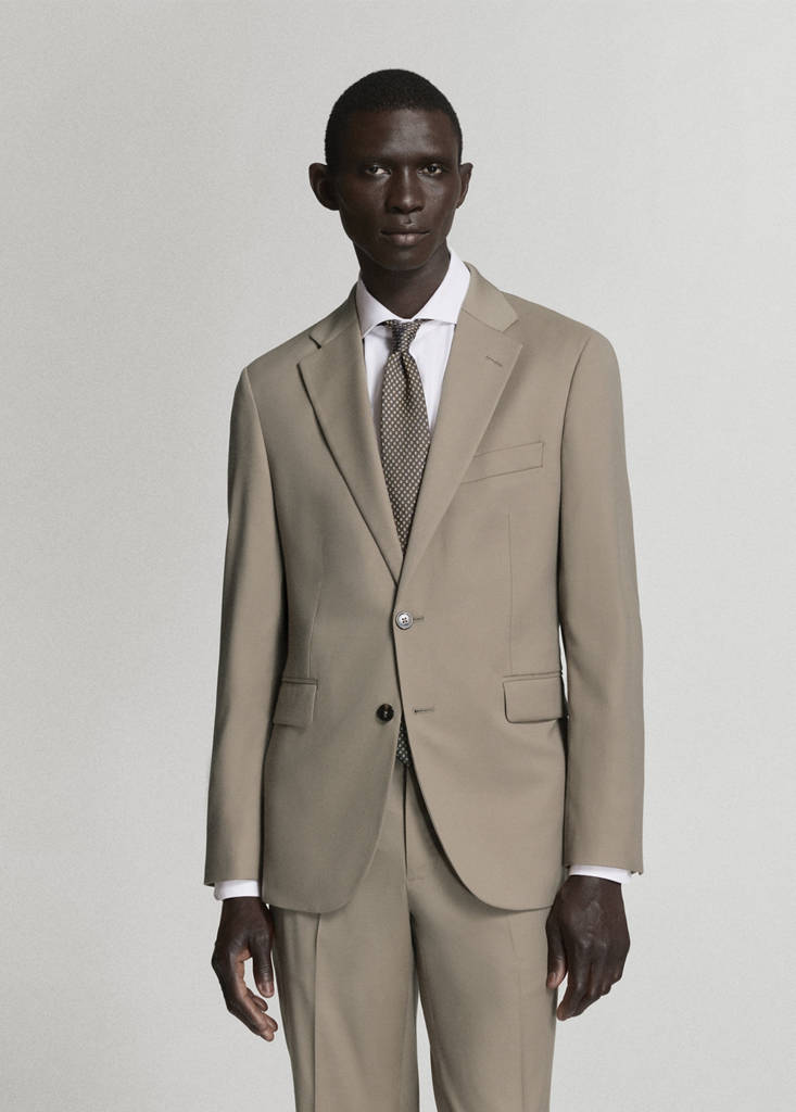 Milan slim-fit suit jacket — Mink Grey