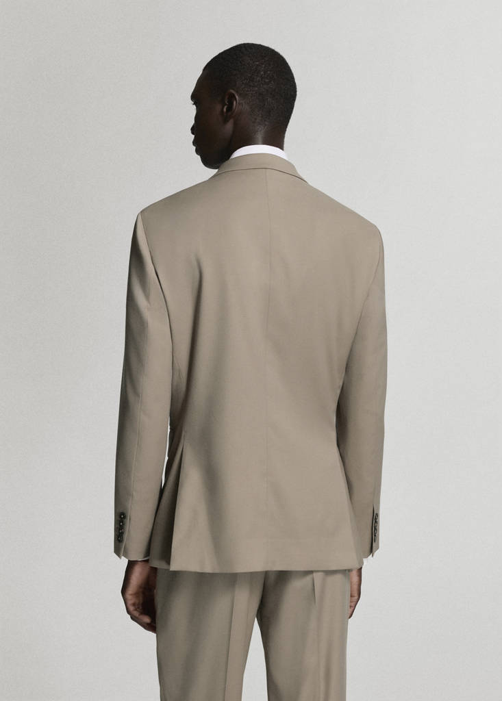 Milan slim-fit suit jacket — Mink Grey