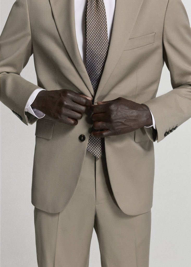 Milan slim-fit suit jacket — Mink Grey