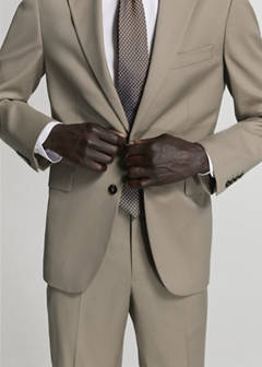Milan slim-fit suit jacket — Mink Grey 15