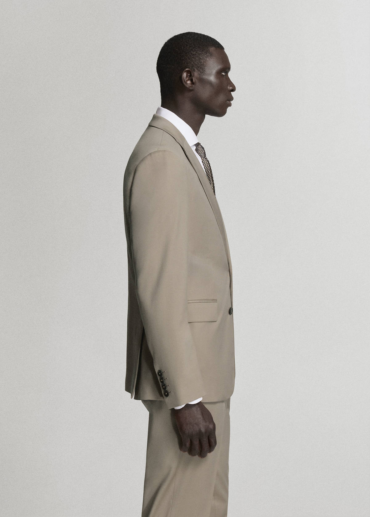 Milan slim-fit suit jacket — Mink Grey