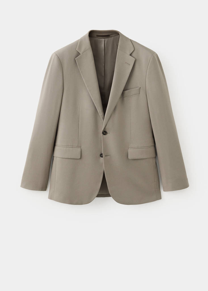 Milan slim-fit suit jacket — Mink Grey