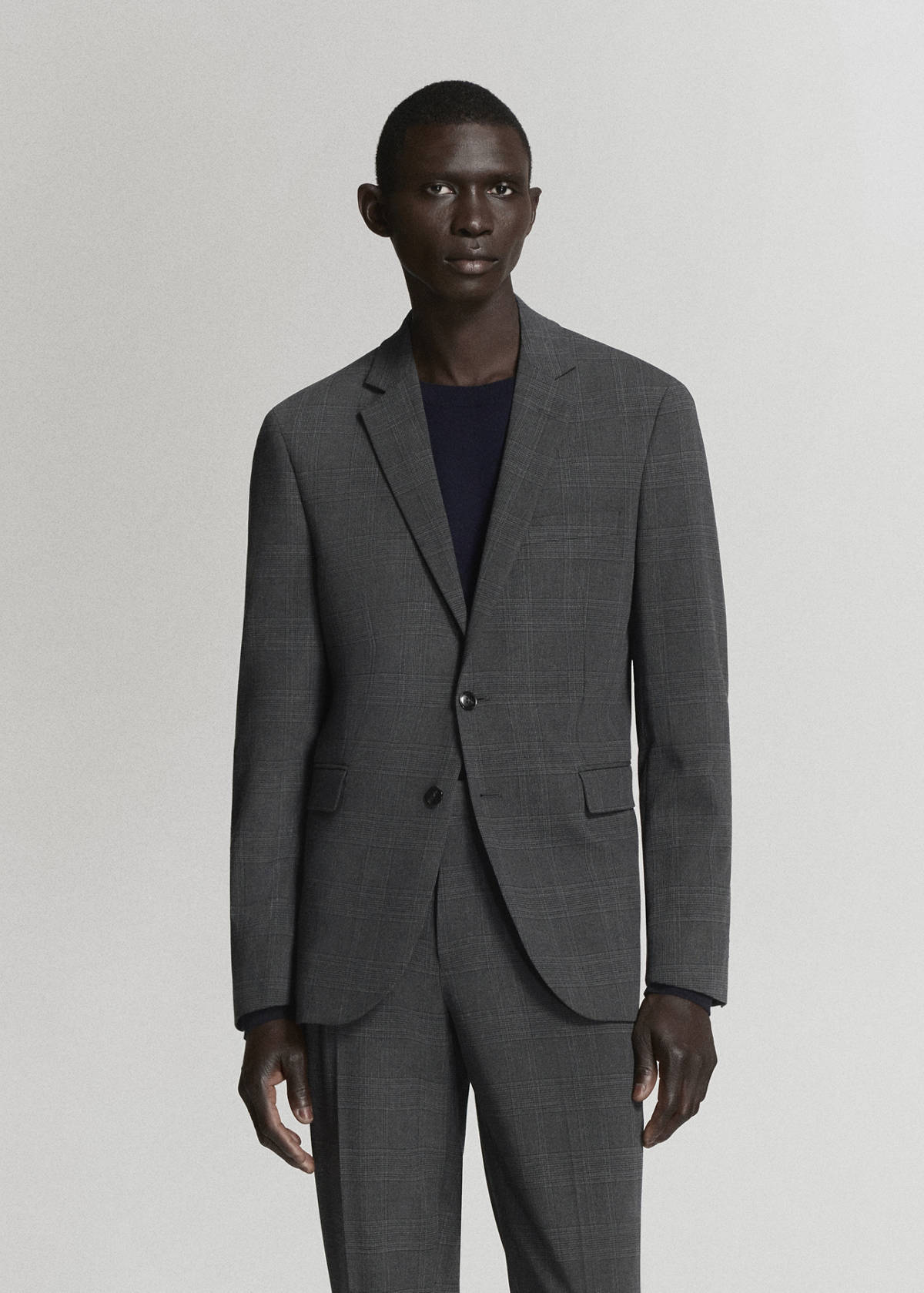 Super slim-fit suit jacket in stretch fabric — Dark Heather Grey