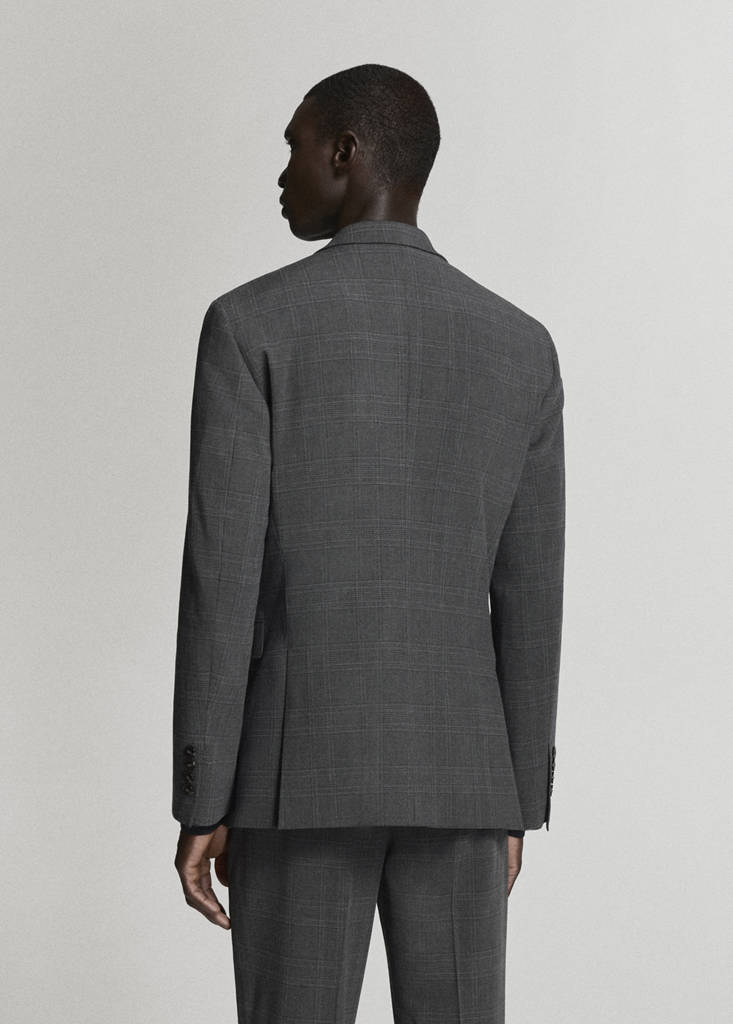 Super slim-fit suit jacket in stretch fabric — Dark Heather Grey