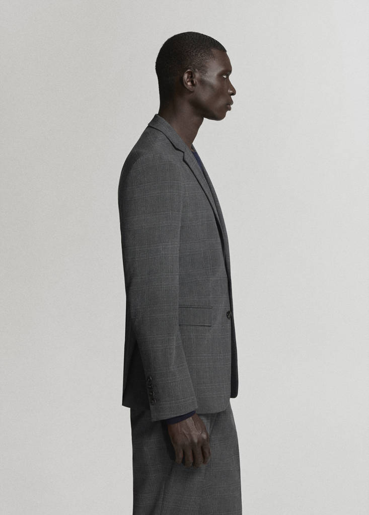 Super slim-fit suit jacket in stretch fabric — Dark Heather Grey