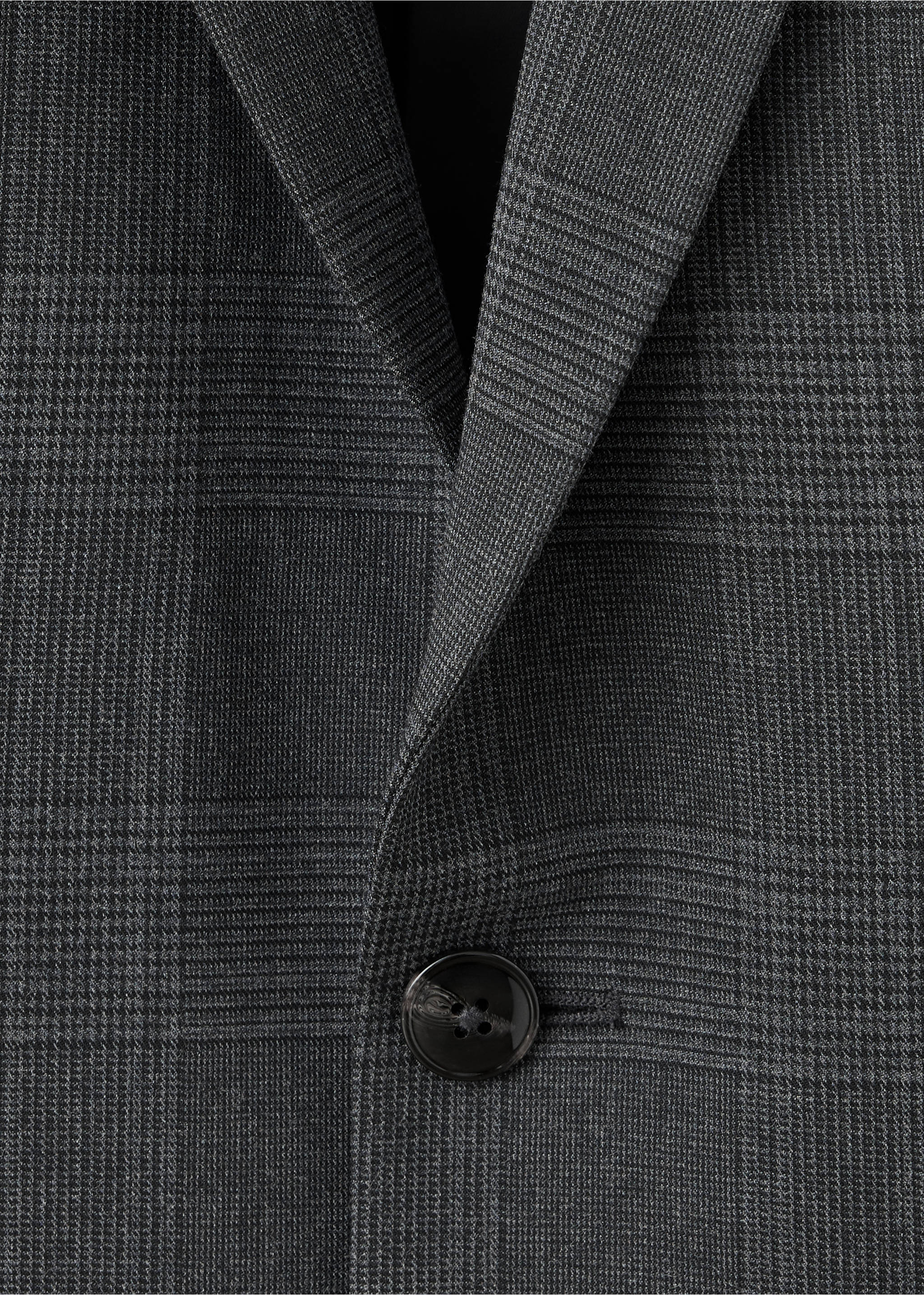 Super slim-fit suit jacket in stretch fabric - Details of the article 8, Dark Heather Grey. Ref: 37015157-00.