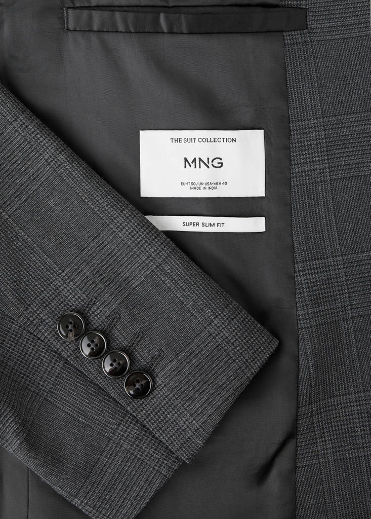 Super slim-fit suit jacket in stretch fabric — Dark Heather Grey