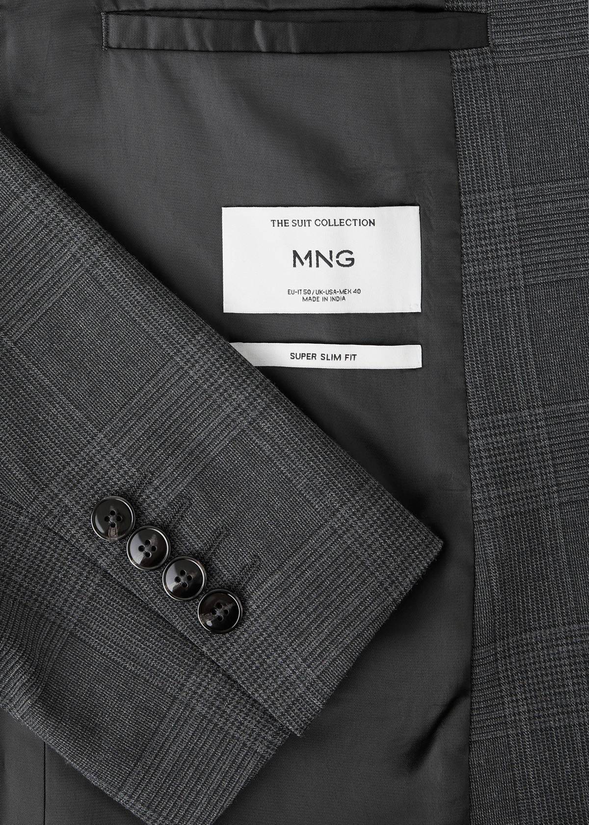 Super slim-fit suit jacket in stretch fabric — Dark Heather Grey