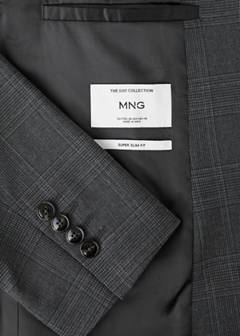 Super slim-fit suit jacket in stretch fabric — Dark Heather Grey 8