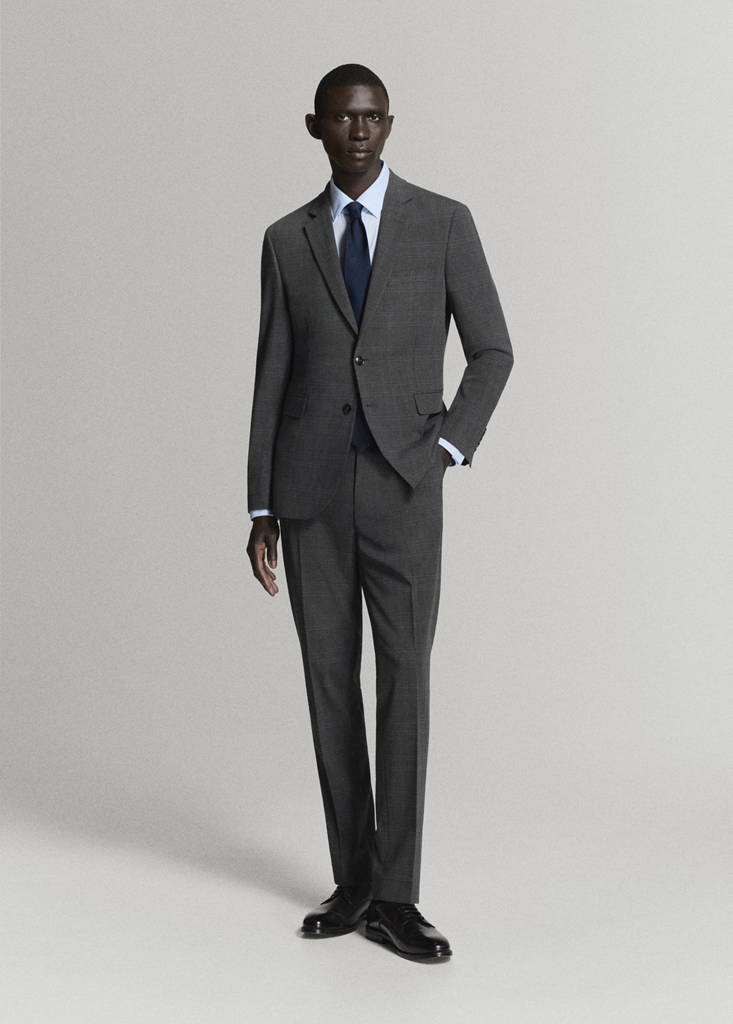 Super slim-fit suit jacket in stretch fabric — Dark Heather Grey