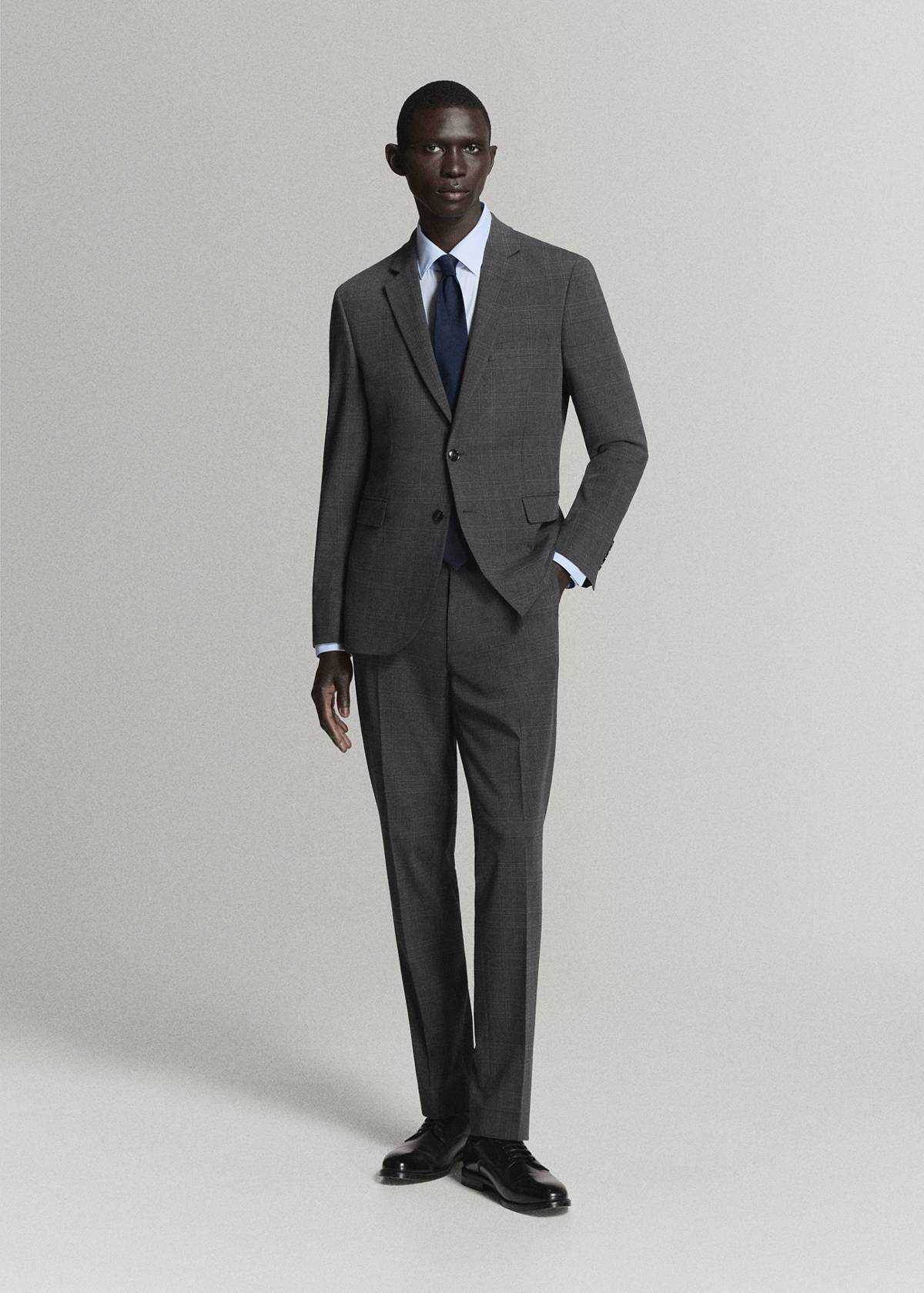 Super slim-fit suit jacket in stretch fabric — Dark Heather Grey