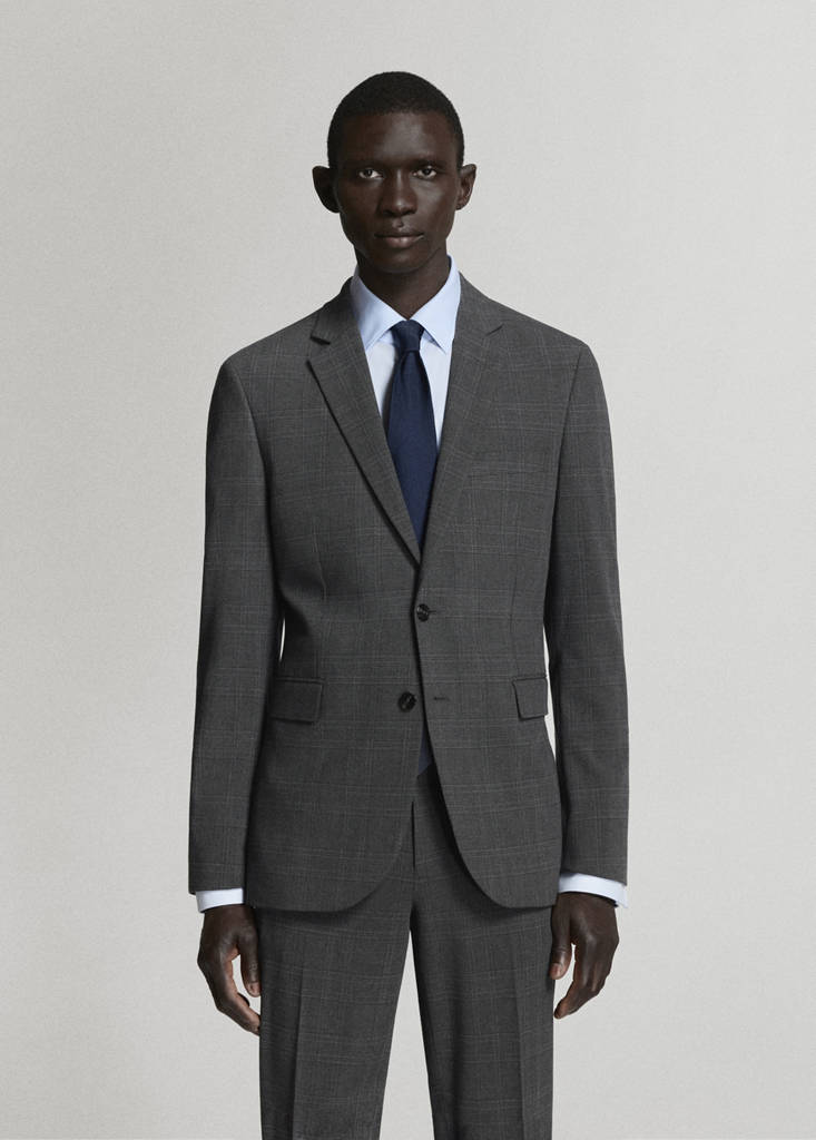 Super slim-fit suit jacket in stretch fabric — Dark Heather Grey