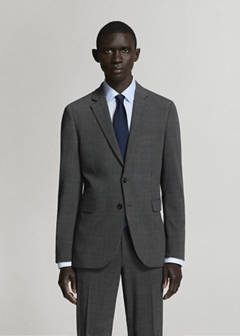 Super slim-fit suit jacket in stretch fabric — Dark Heather Grey 9
