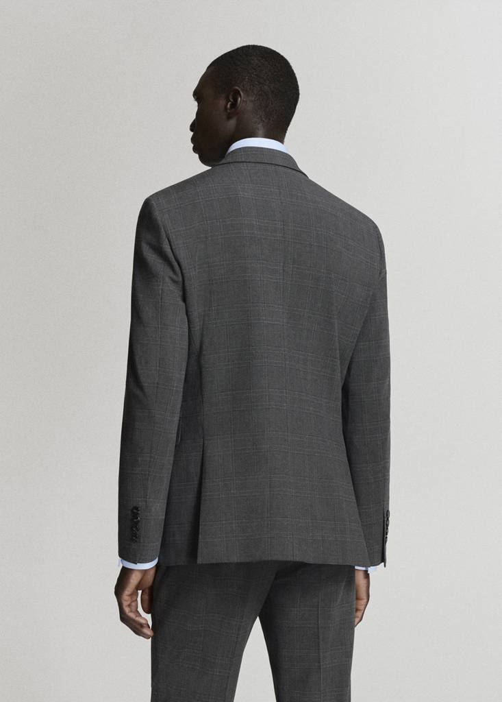 Super slim-fit suit jacket in stretch fabric — Dark Heather Grey