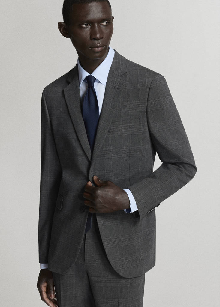 Super slim-fit suit jacket in stretch fabric — Dark Heather Grey