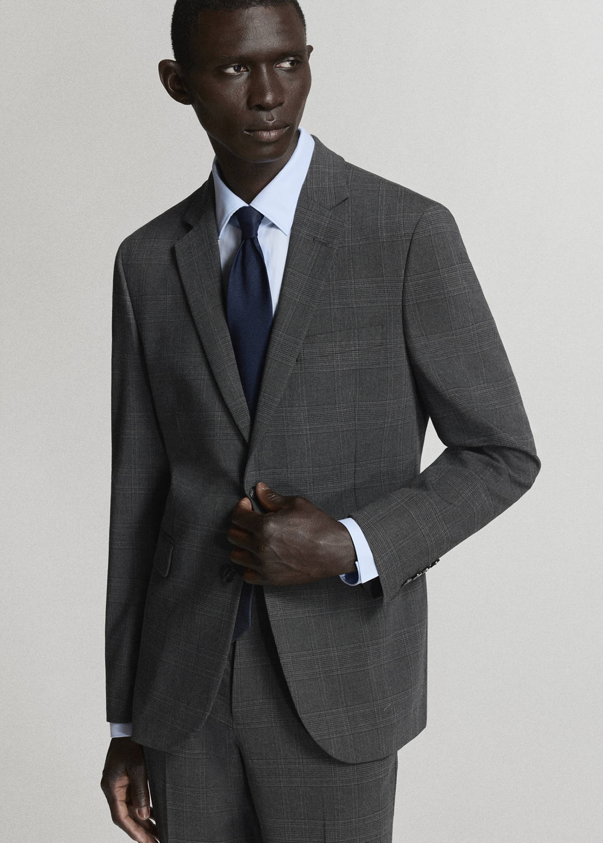 Super slim-fit suit jacket in stretch fabric — Dark Heather Grey