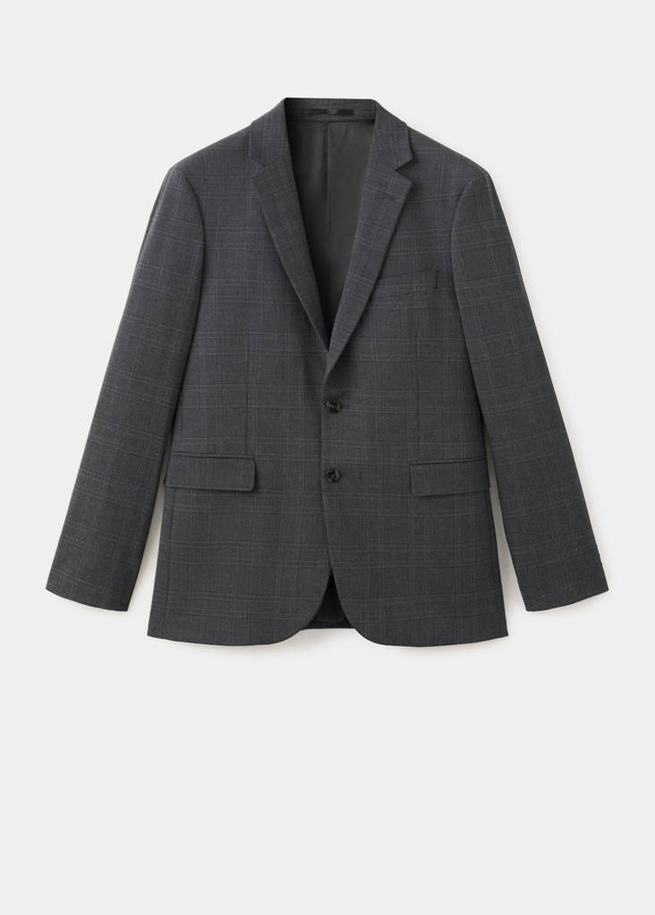 Super slim-fit suit jacket in stretch fabric — Dark Heather Grey